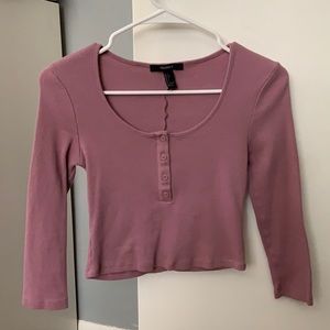 Lilac half sleeve crop top